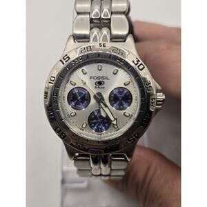 Fossil Blue BQ9022 Multifunctional Silver & Blue Lume Hands 5ATM 35mm